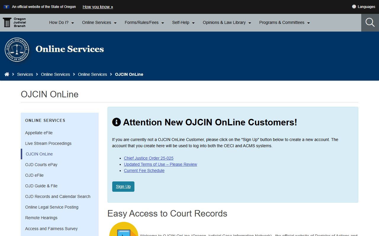 Umatilla County court records OJCIN Online subscription information