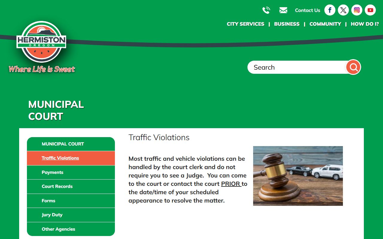 Umatilla County traffic court records Hermiston traffic violation options